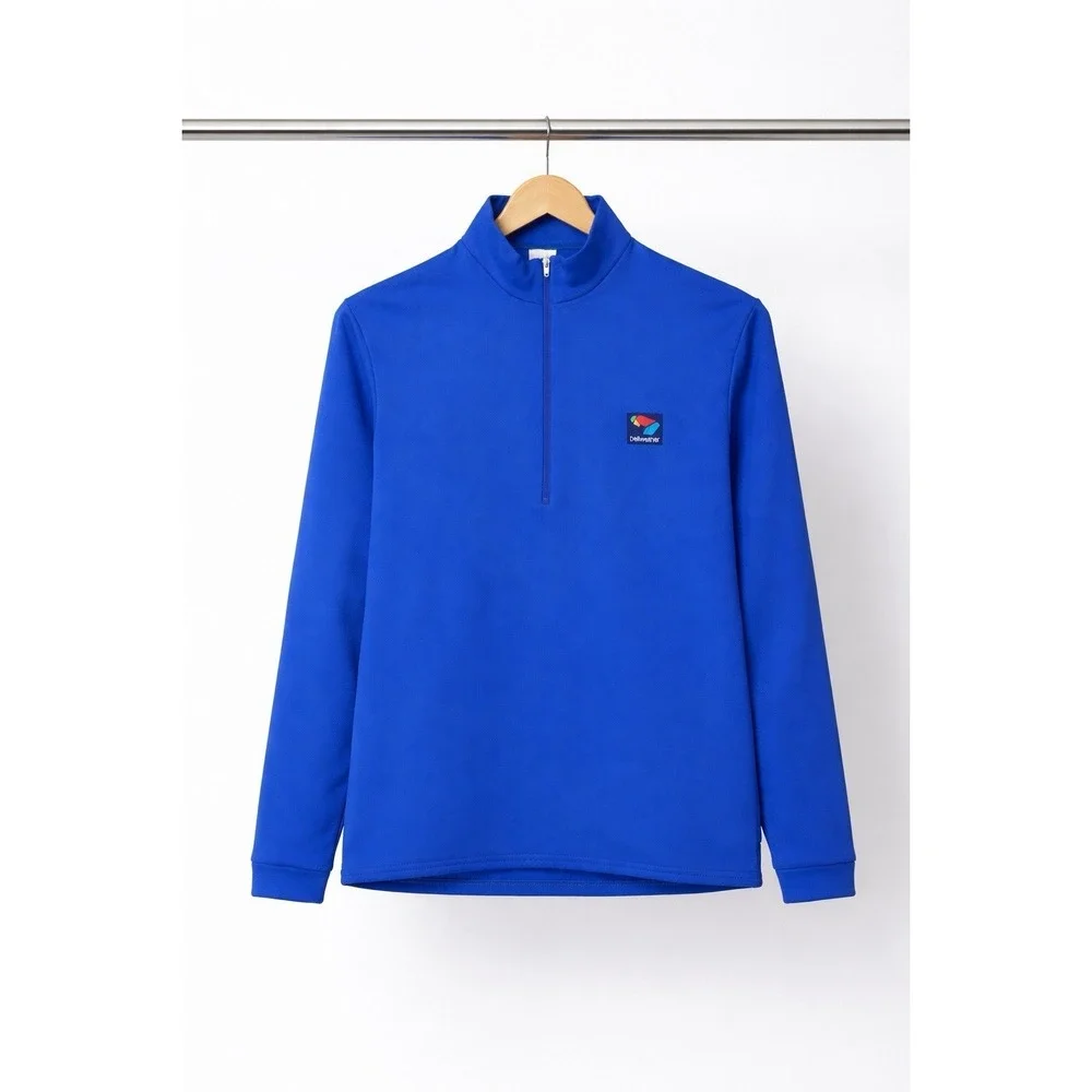 Bellwether Blue Quarter Zip Pullover Cycling Jacket USA Made Slim Medium Bycicle